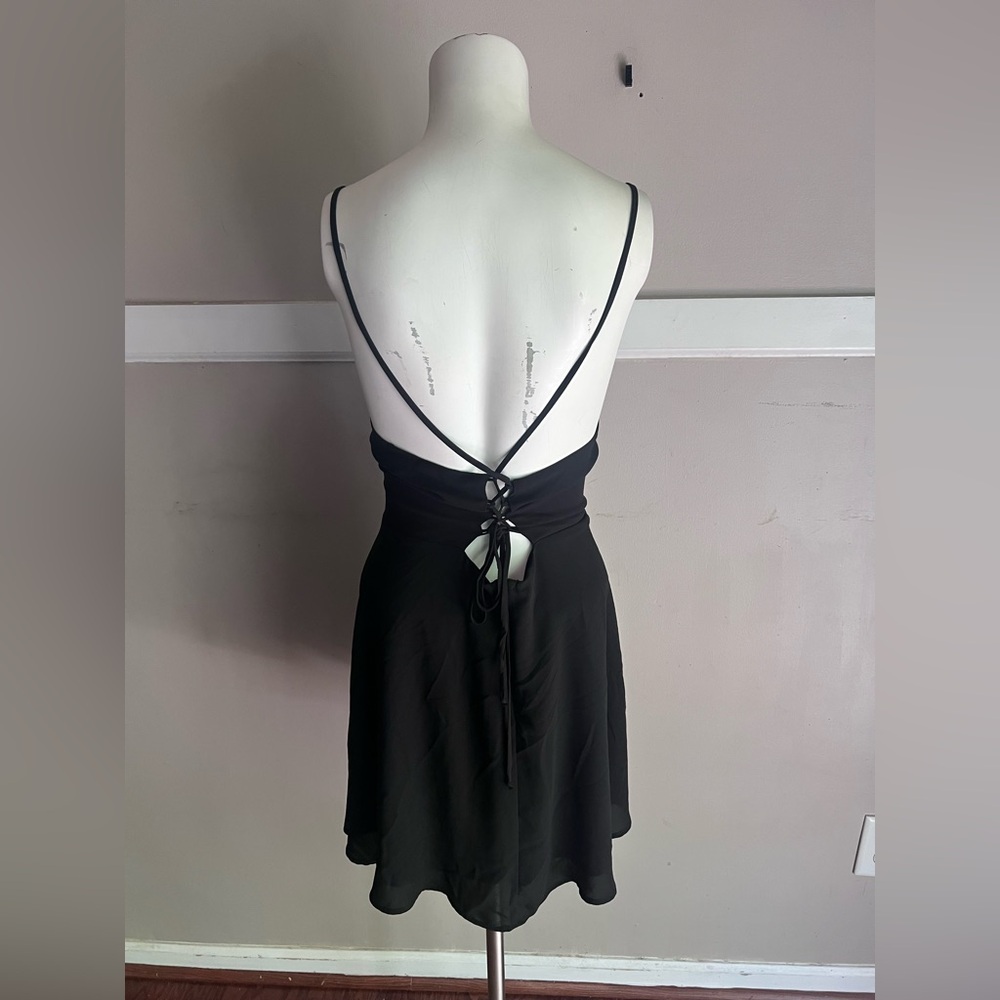 Lush Black Spaghetti Strap Mini Dress - Picture 2 of 3